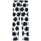 Girls Ivory Boke Flower Leggings, 1, hi-res